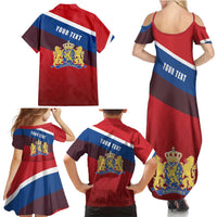 Personalized Netherlands Lion Family Matching Summer Maxi Dress and Hawaiian Shirt Nederland Flag and Coat of Arms