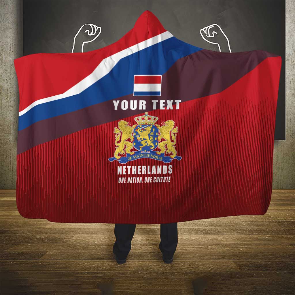 Personalized Netherlands Lion Hooded Blanket Nederland Flag and Coat of Arms