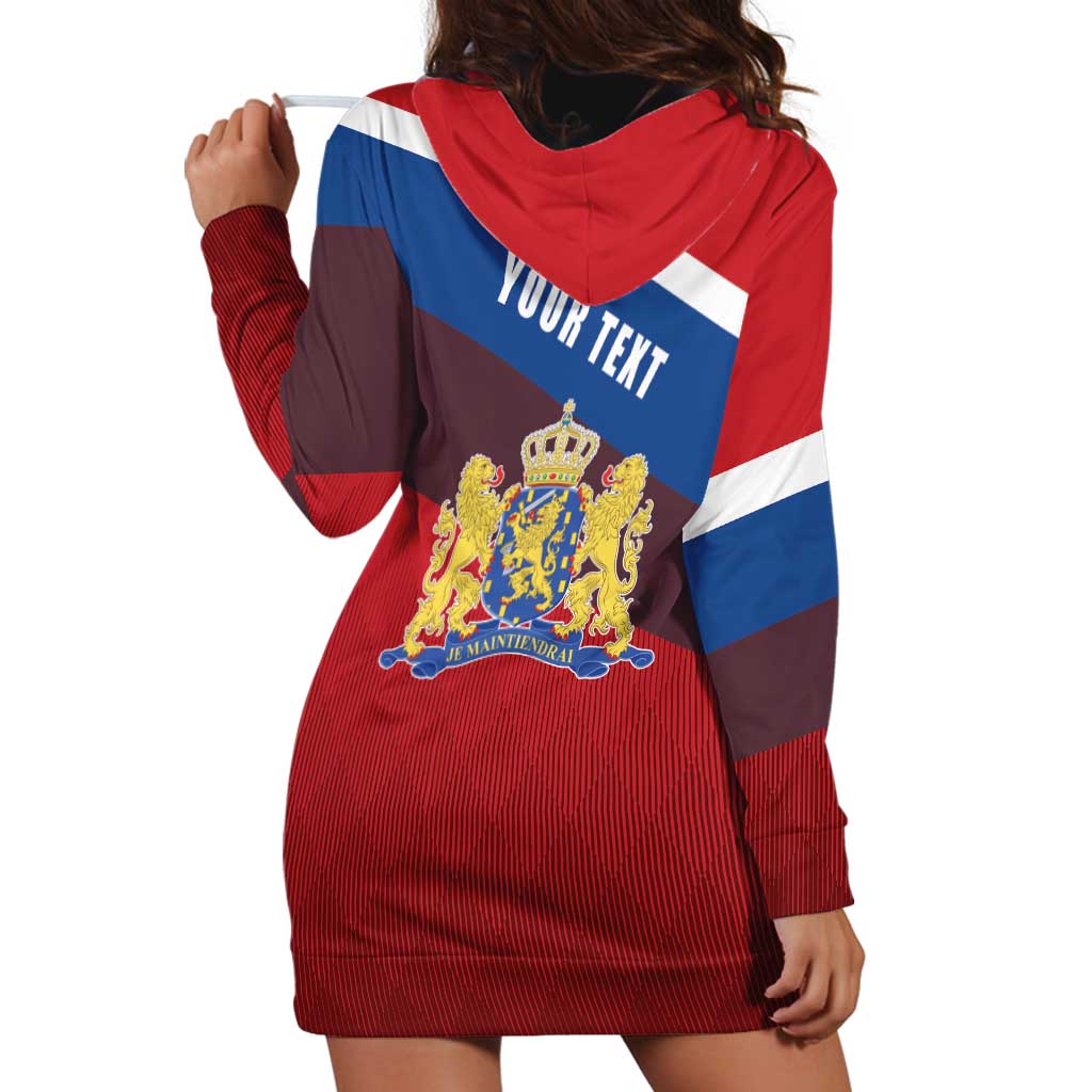 Personalized Netherlands Lion Hoodie Dress Nederland Flag and Coat of Arms