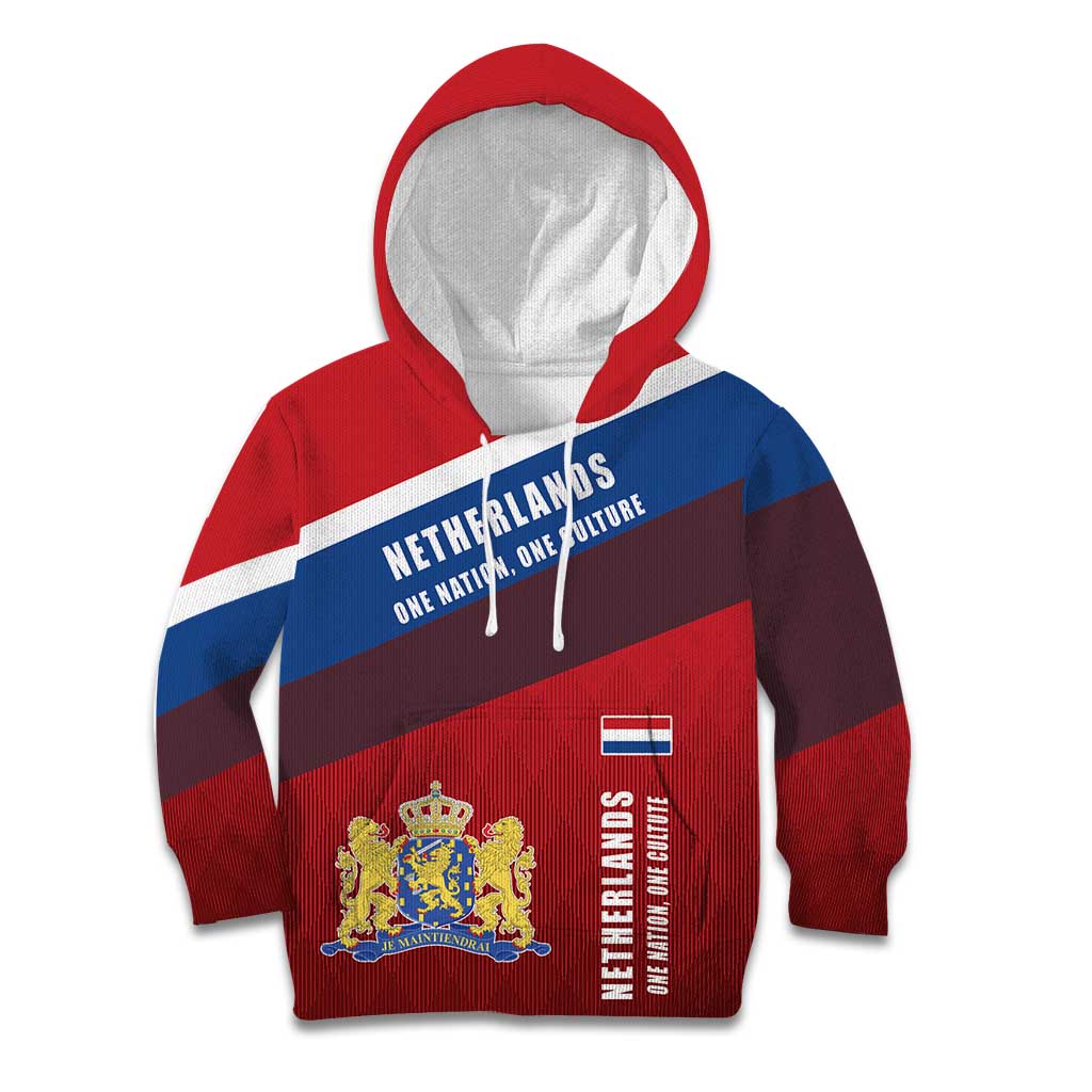 Personalized Netherlands Lion Kid Hoodie Nederland Flag and Coat of Arms