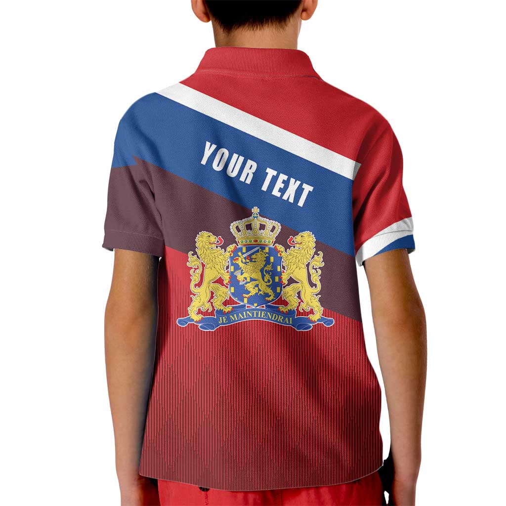 Personalized Netherlands Lion Kid Polo Shirt Nederland Flag and Coat of Arms