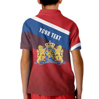 Personalized Netherlands Lion Kid Polo Shirt Nederland Flag and Coat of Arms