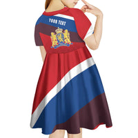 Personalized Netherlands Lion Kid Short Sleeve Dress Nederland Flag and Coat of Arms