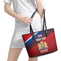 Personalized Netherlands Lion Leather Tote Bag Nederland Flag and Coat of Arms