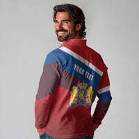 Personalized Netherlands Lion Long Sleeve Polo Shirt Nederland Flag and Coat of Arms