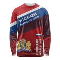 Personalized Netherlands Lion Long Sleeve Shirt Nederland Flag and Coat of Arms