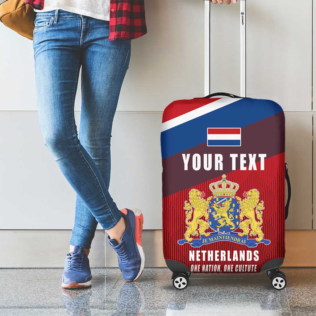 Personalized Netherlands Lion Luggage Cover Nederland Flag and Coat of Arms