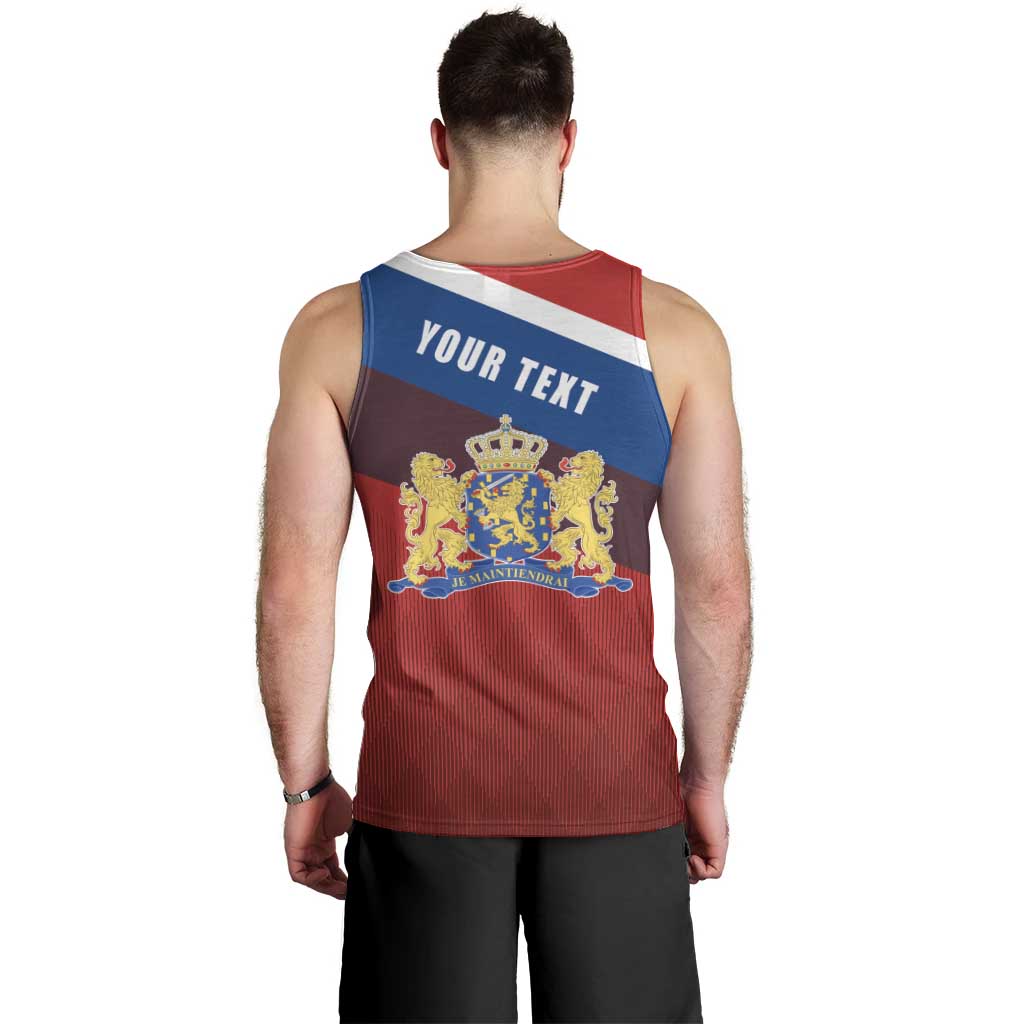Personalized Netherlands Lion Men Tank Top Nederland Flag and Coat of Arms