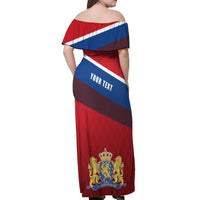 Personalized Netherlands Lion Off Shoulder Maxi Dress Nederland Flag and Coat of Arms