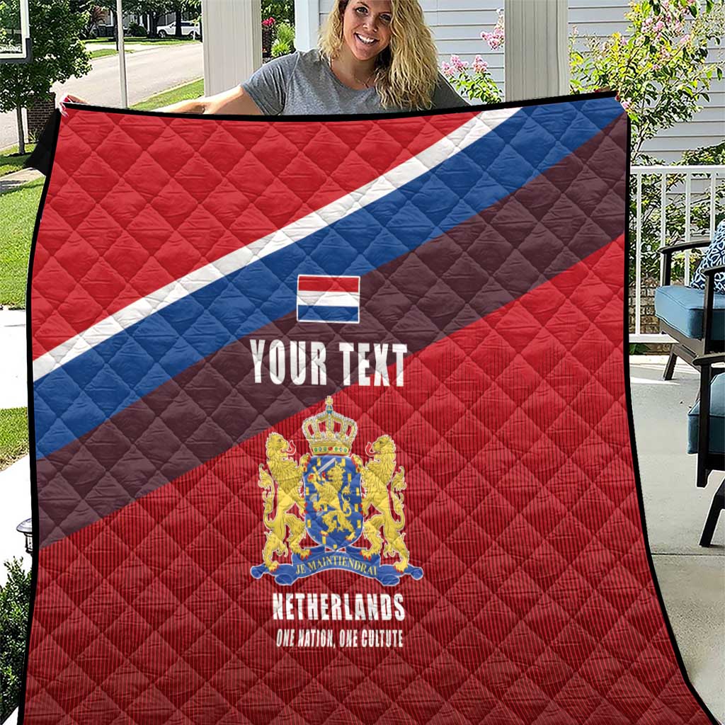 Personalized Netherlands Lion Quilt Nederland Flag and Coat of Arms