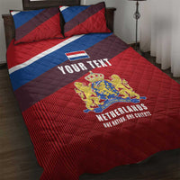 Personalized Netherlands Lion Quilt Bed Set Nederland Flag and Coat of Arms
