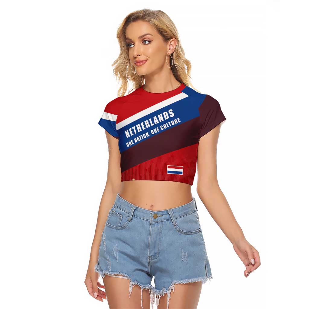 Personalized Netherlands Lion Raglan Cropped T Shirt Nederland Flag and Coat of Arms