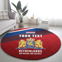 Personalized Netherlands Lion Round Carpet Nederland Flag and Coat of Arms