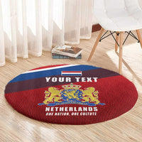 Personalized Netherlands Lion Round Carpet Nederland Flag and Coat of Arms