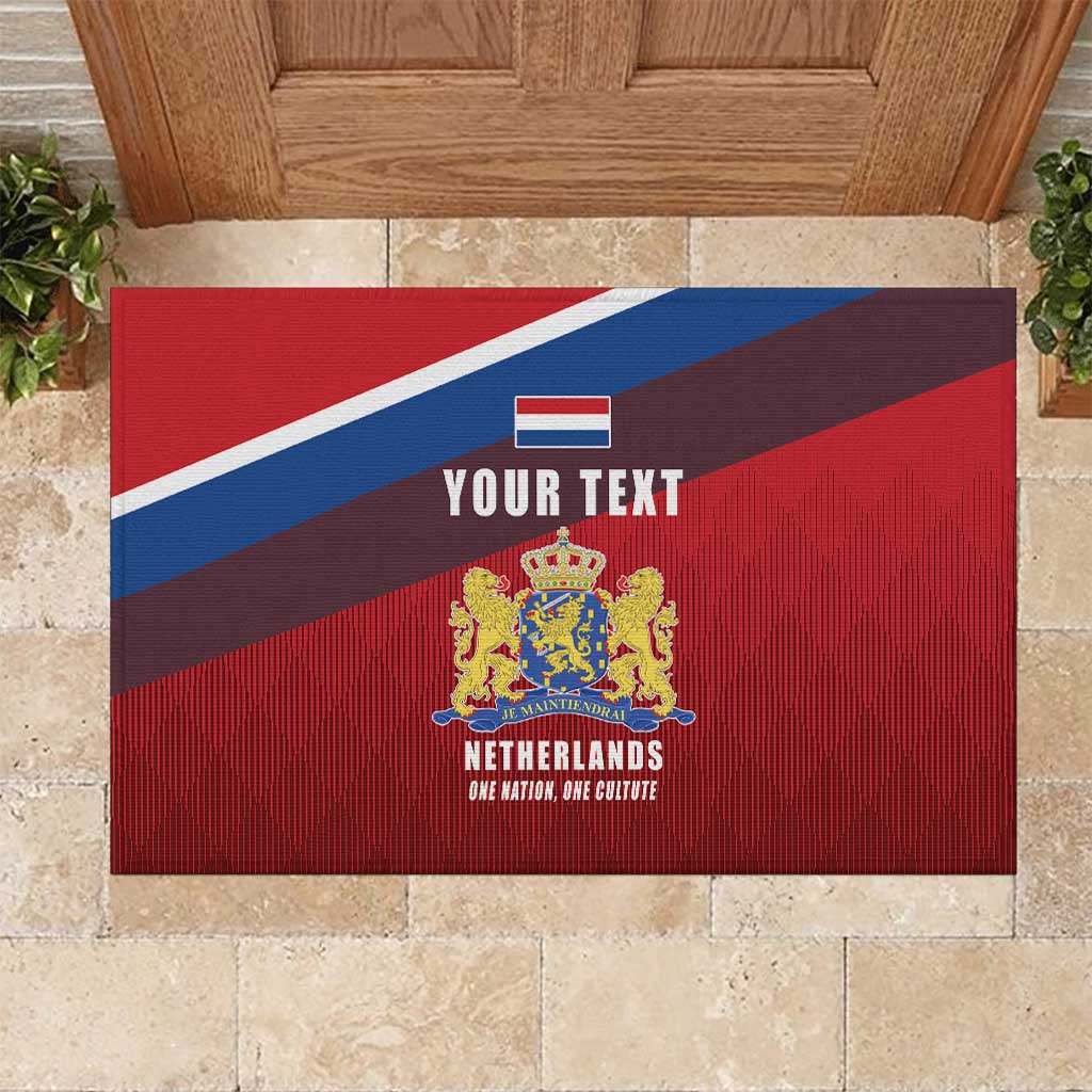 Personalized Netherlands Lion Rubber Doormat Nederland Flag and Coat of Arms