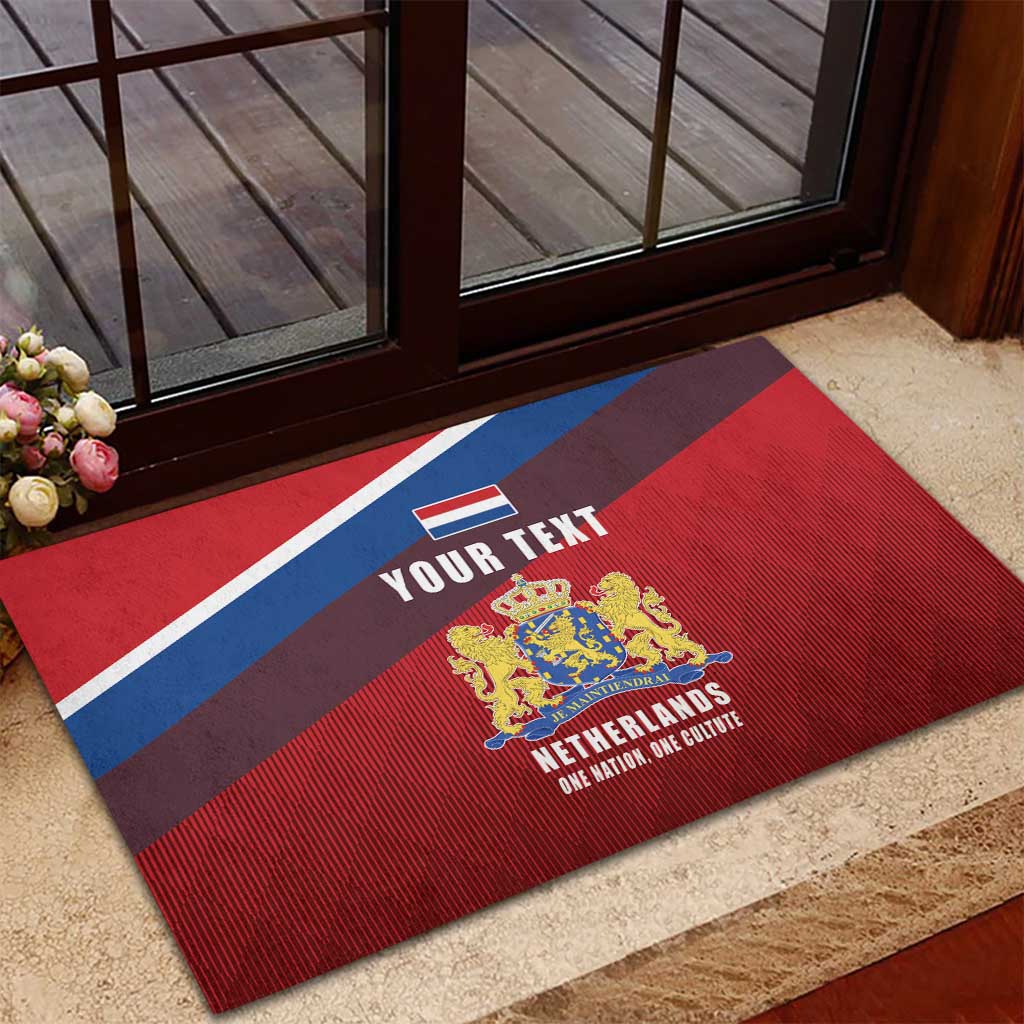 Personalized Netherlands Lion Rubber Doormat Nederland Flag and Coat of Arms