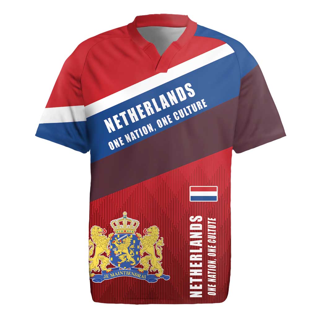 Personalized Netherlands Lion Rugby Jersey Nederland Flag and Coat of Arms