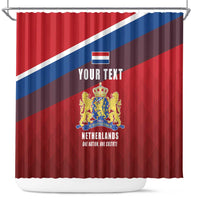 Personalized Netherlands Lion Shower Curtain Nederland Flag and Coat of Arms