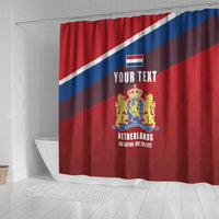 Personalized Netherlands Lion Shower Curtain Nederland Flag and Coat of Arms