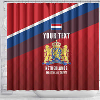 Personalized Netherlands Lion Shower Curtain Nederland Flag and Coat of Arms