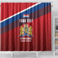 Personalized Netherlands Lion Shower Curtain Nederland Flag and Coat of Arms