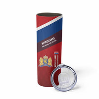 Personalized Netherlands Lion Skinny Tumbler Nederland Flag and Coat of Arms