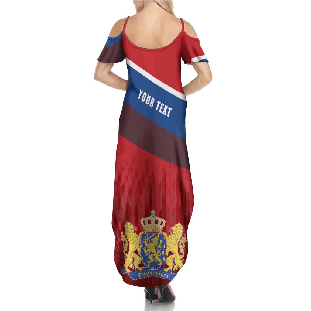 Personalized Netherlands Lion Summer Maxi Dress Nederland Flag and Coat of Arms