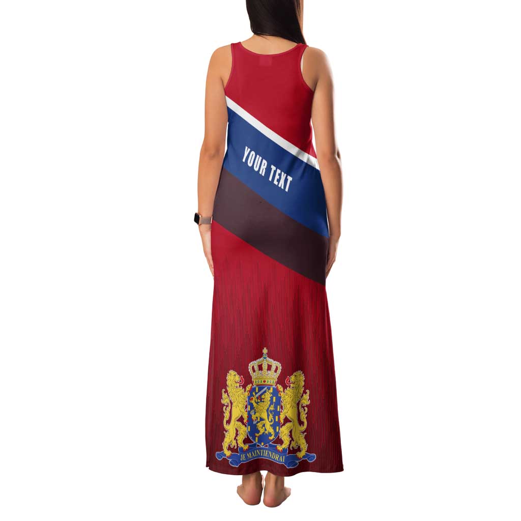 Personalized Netherlands Lion Tank Maxi Dress Nederland Flag and Coat of Arms