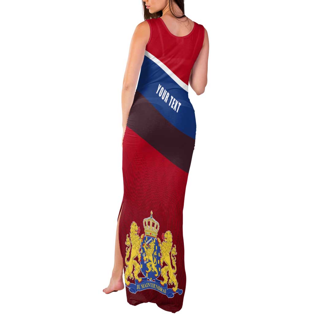Personalized Netherlands Lion Tank Maxi Dress Nederland Flag and Coat of Arms