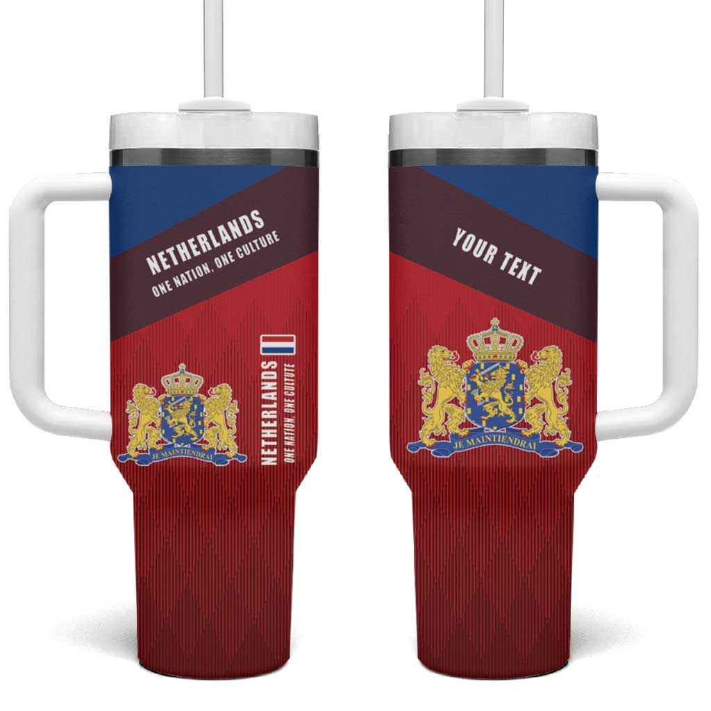 Personalized Netherlands Lion Tumbler With Handle Nederland Flag and Coat of Arms