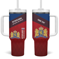 Personalized Netherlands Lion Tumbler With Handle Nederland Flag and Coat of Arms