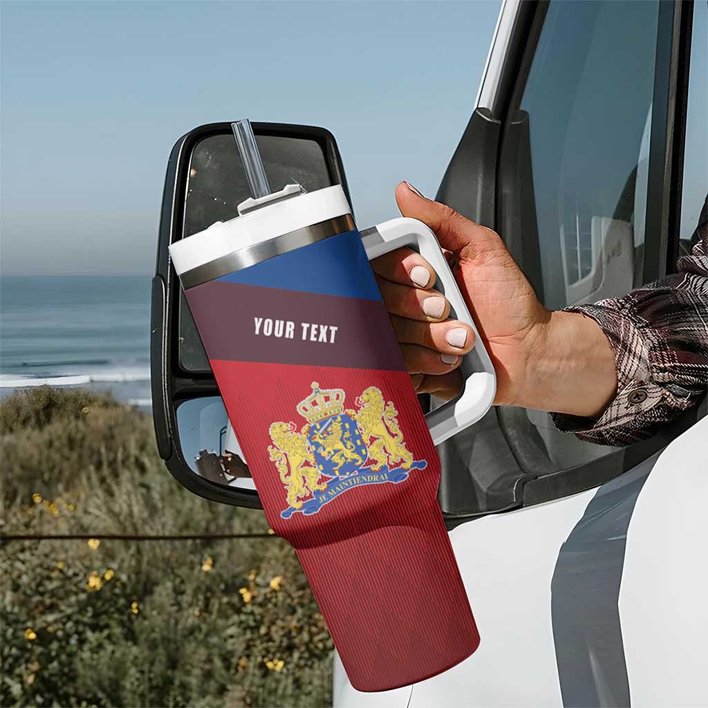 Personalized Netherlands Lion Tumbler With Handle Nederland Flag and Coat of Arms