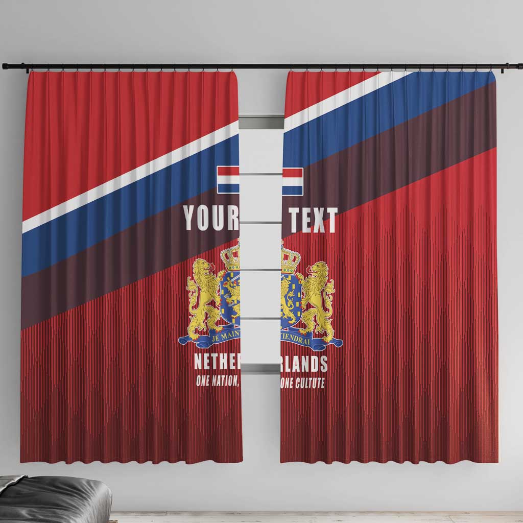 Personalized Netherlands Lion Window Curtain Nederland Flag and Coat of Arms