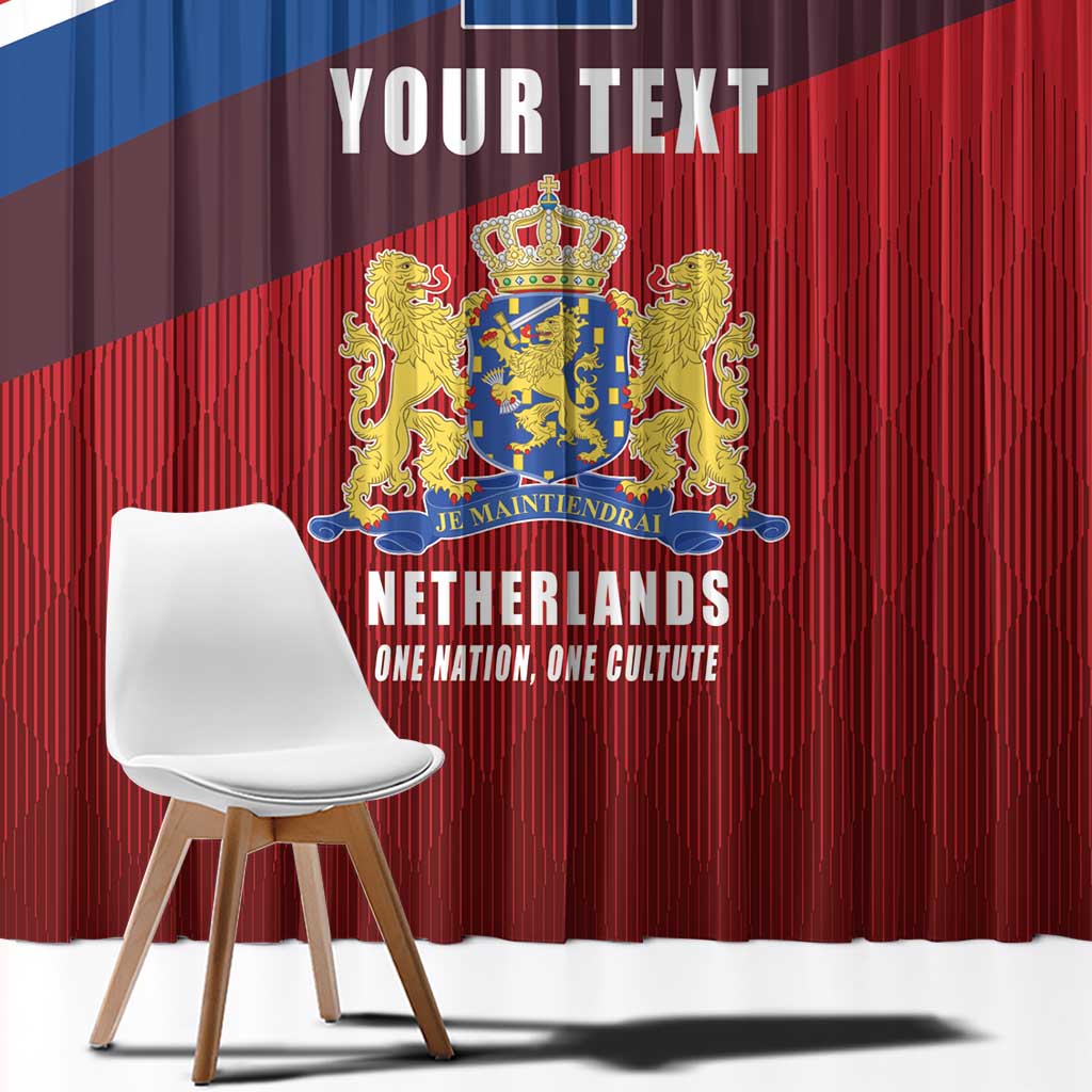 Personalized Netherlands Lion Window Curtain Nederland Flag and Coat of Arms
