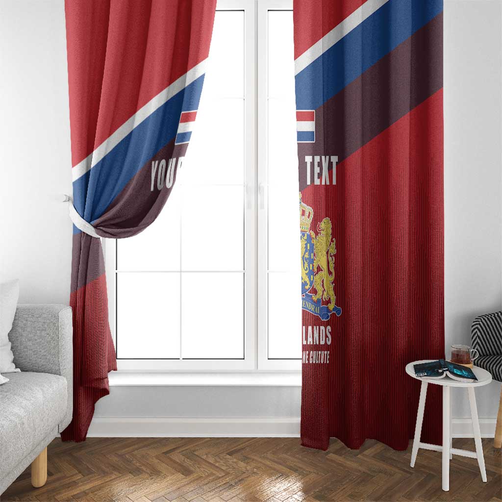 Personalized Netherlands Lion Window Curtain Nederland Flag and Coat of Arms