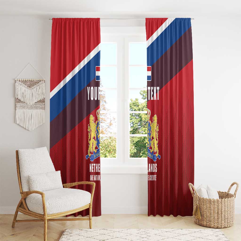 Personalized Netherlands Lion Window Curtain Nederland Flag and Coat of Arms