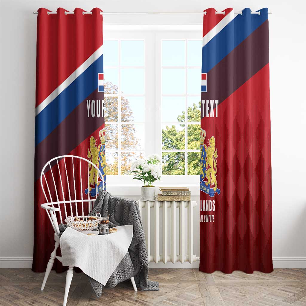 Personalized Netherlands Lion Window Curtain Nederland Flag and Coat of Arms