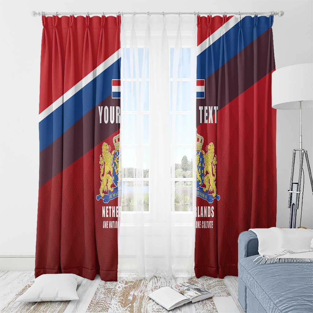 Personalized Netherlands Lion Window Curtain Nederland Flag and Coat of Arms