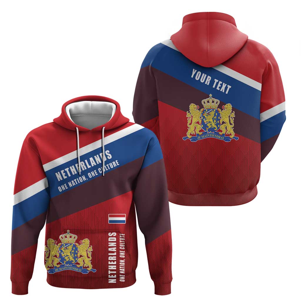 Personalized Netherlands Lion Zip Hoodie Nederland Flag and Coat of Arms