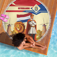 Netherlands Lion and Knight Beach Blanket Tulips and Windmills