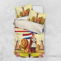 Netherlands Lion and Knight Bedding Set Tulips and Windmills