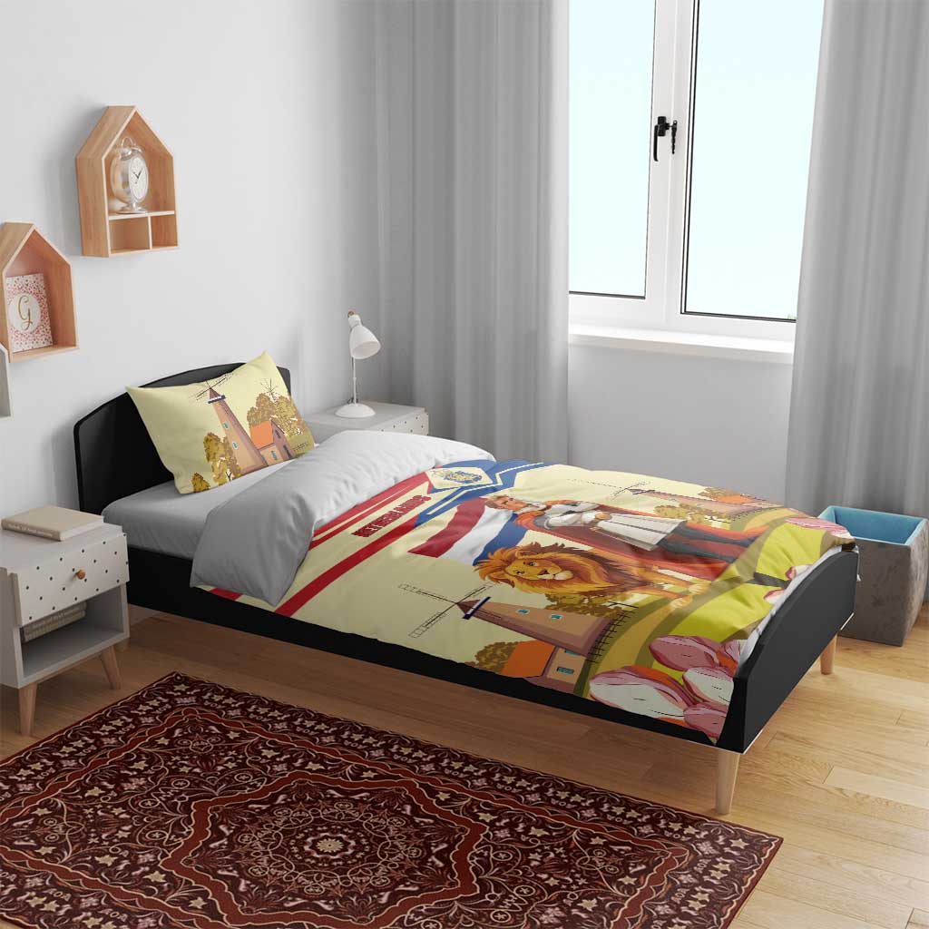 Netherlands Lion and Knight Bedding Set Tulips and Windmills