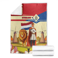Netherlands Lion and Knight Blanket Tulips and Windmills