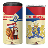 Netherlands Lion and Knight 4 in 1 Can Cooler Tumbler Tulips and Windmills