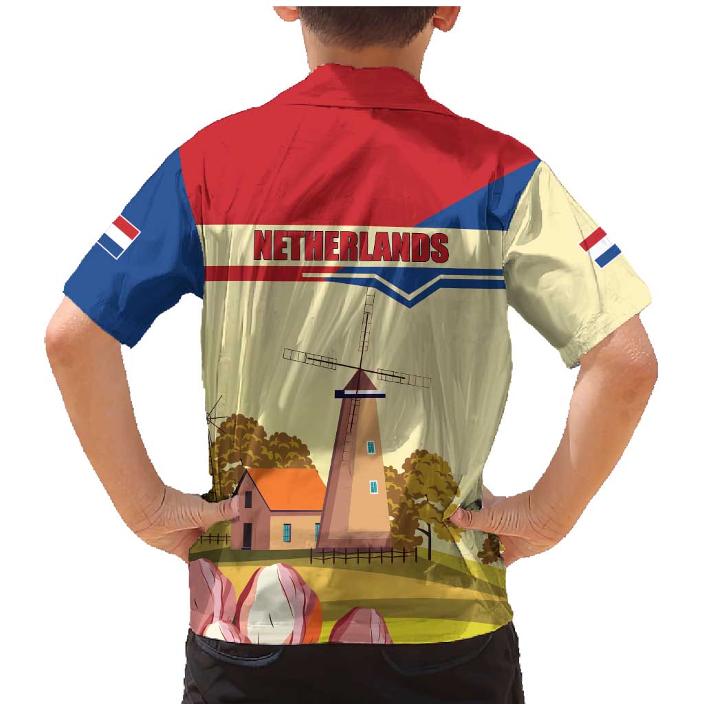 Netherlands Lion and Knight Family Matching Mermaid Dress and Hawaiian Shirt Tulips and Windmills