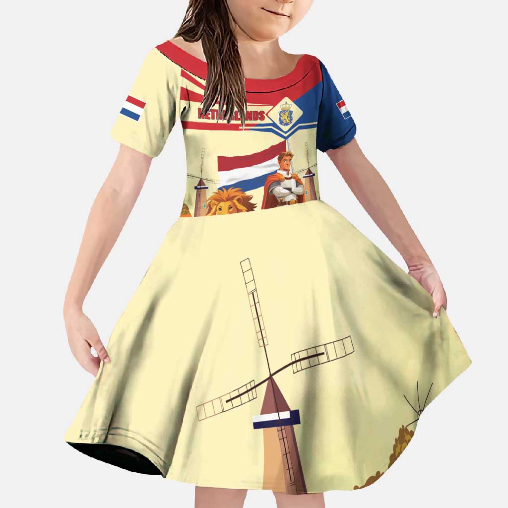 Netherlands Lion and Knight Family Matching Mermaid Dress and Hawaiian Shirt Tulips and Windmills