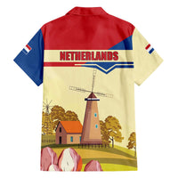 Netherlands Lion and Knight Family Matching Off The Shoulder Long Sleeve Dress and Hawaiian Shirt Tulips and Windmills