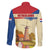 Netherlands Lion and Knight Family Matching Off The Shoulder Long Sleeve Dress and Hawaiian Shirt Tulips and Windmills
