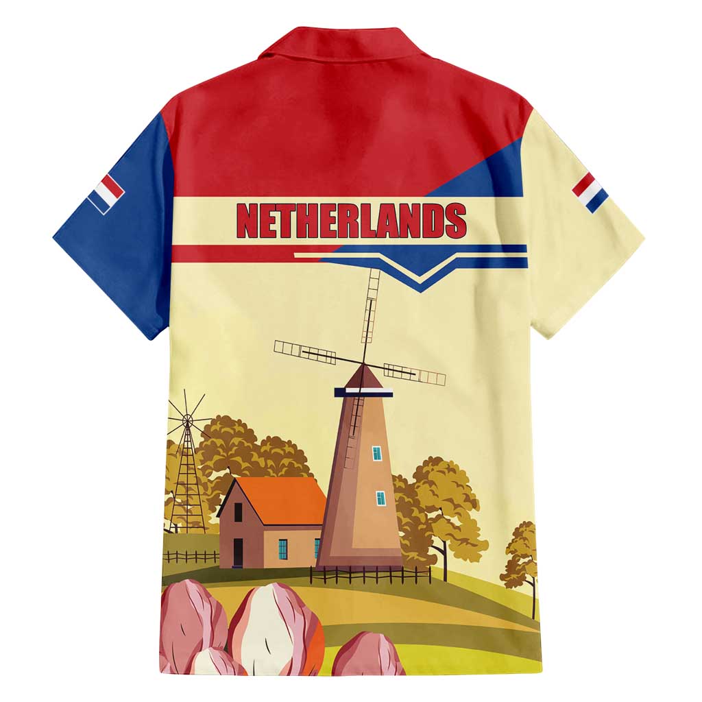 Netherlands Lion and Knight Family Matching Summer Maxi Dress and Hawaiian Shirt Tulips and Windmills