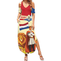 Netherlands Lion and Knight Family Matching Summer Maxi Dress and Hawaiian Shirt Tulips and Windmills